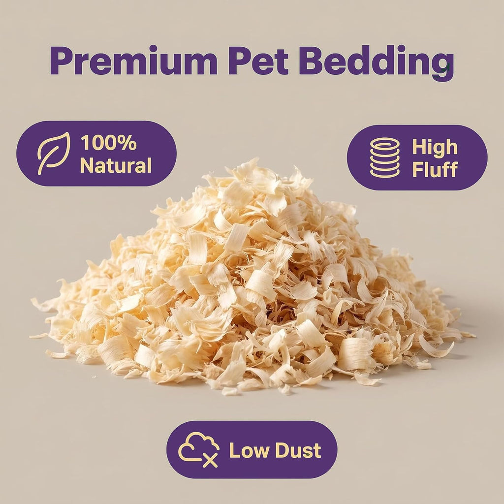 Natural Aspen Shavings Pet Bedding, 4.5 lb,for Small Animals | Low-dust, ultra-absorbent aspen bedding with no added