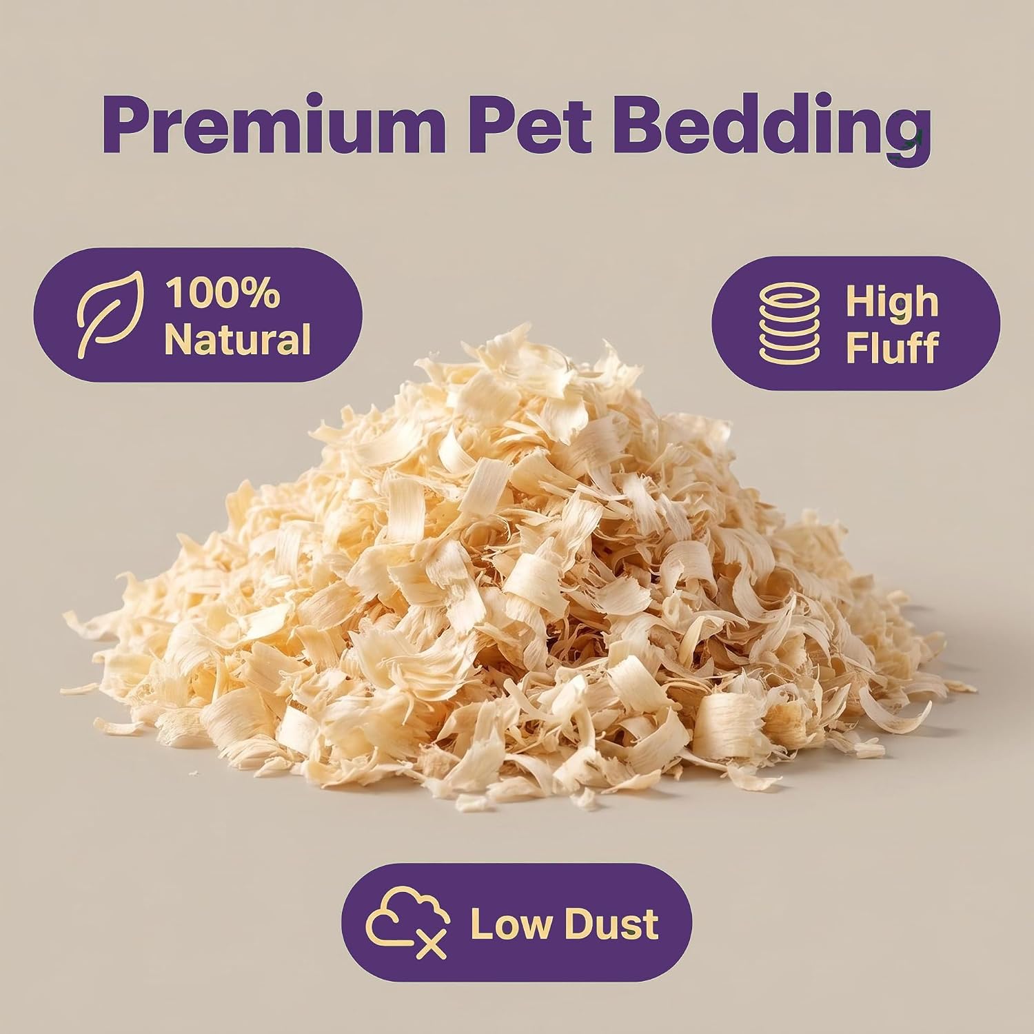 Natural Aspen Shavings Pet Bedding, 4.5 lb,for Small Animals | Low-dust, ultra-absorbent aspen bedding with no added