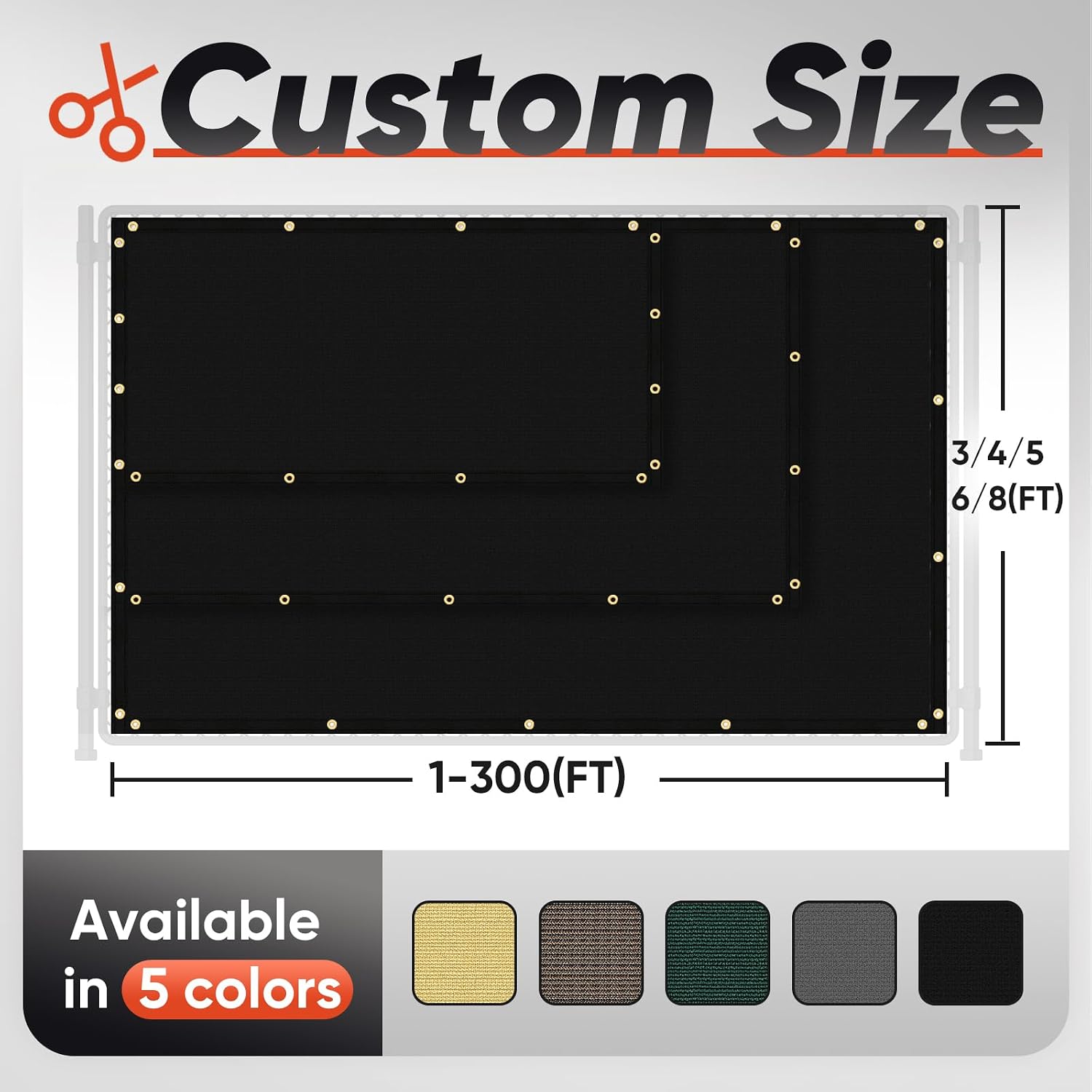 6ft x50ft Privacy Screen Fence 90% Blockage Heavy Duty Protective Covering Mesh Fencing for Outdoor Patio Pool