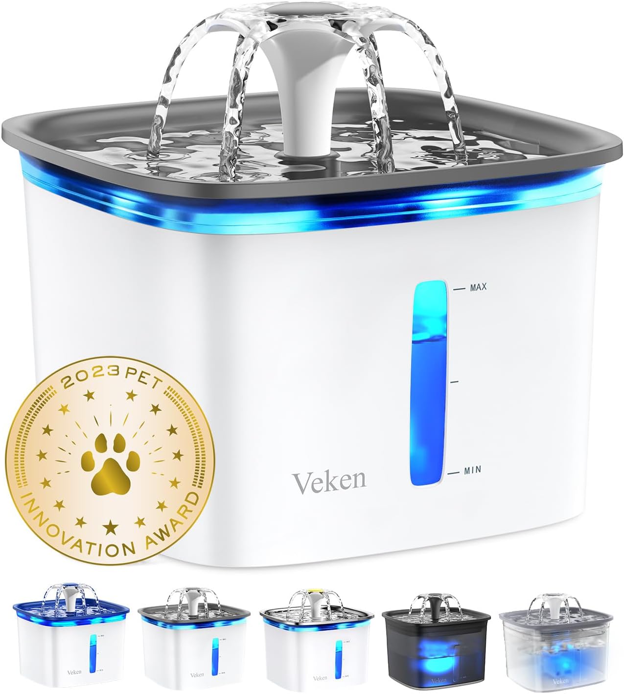 Innovation Award Winner 95oz/2.8L Pet Fountain, Automatic Cat Water Fountain Dog Water Dispenser with Replacement