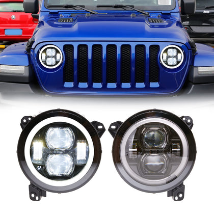 9 Inch LED Headlights Round for Jeep Wrangler JL 2018 2019 2020 2021 2022 2023 2024 2025 Headlights Assembly With