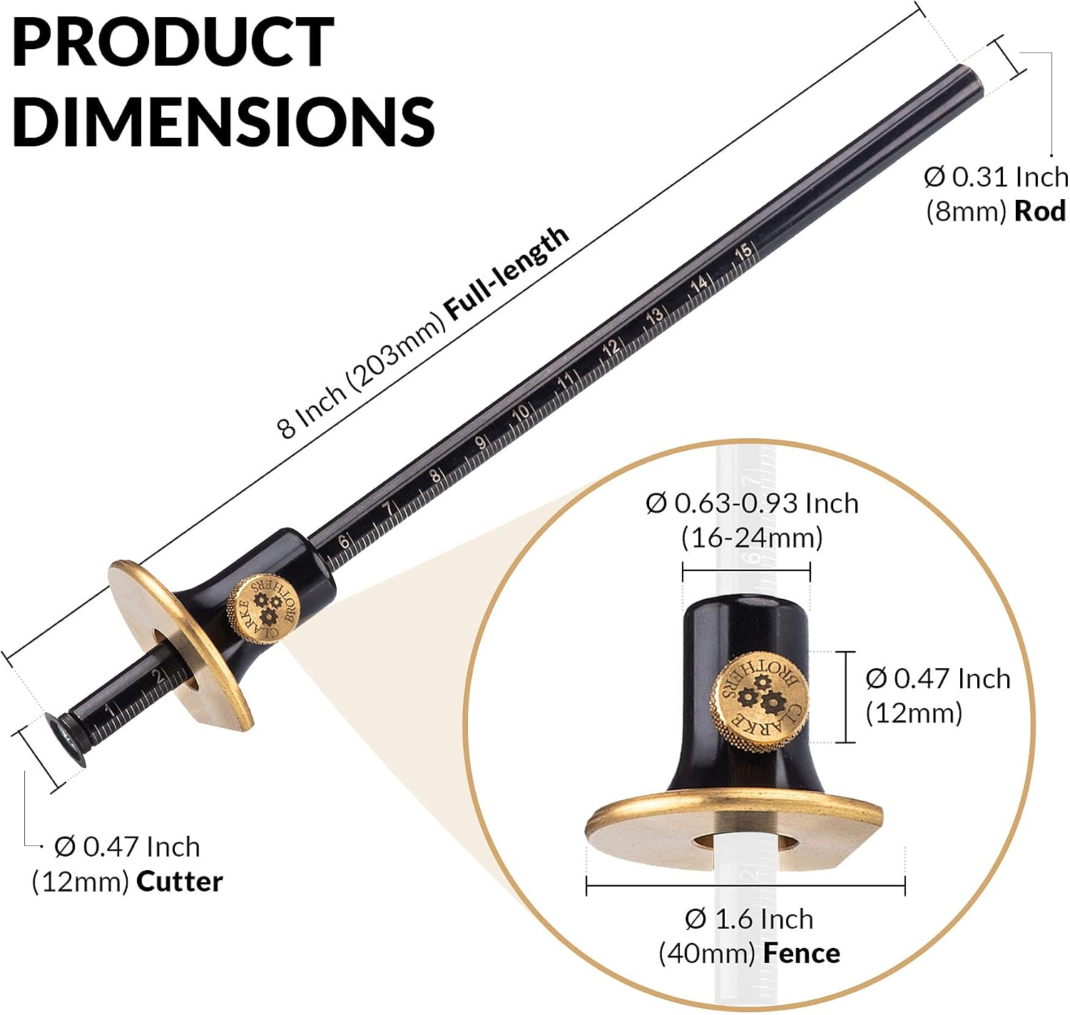 Wheel Marking Gauge - Woodworking Marking Scriber Kit With 2 Replacement Cutters - Wood Marking Tools With Graduated