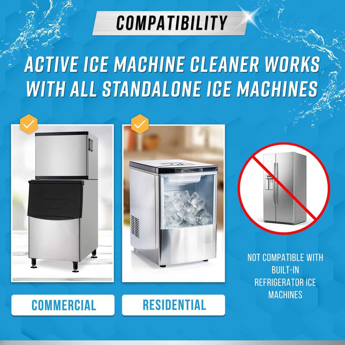 Ice Machine Cleaner Maker Descaler - 24 Clean Tablets Compatible with Frigidaire, Opal, GE Profile, Kitchenaid