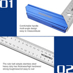 WORKPRO 8-Inch Try Square, Woodworking Square with Aluminum Handle
