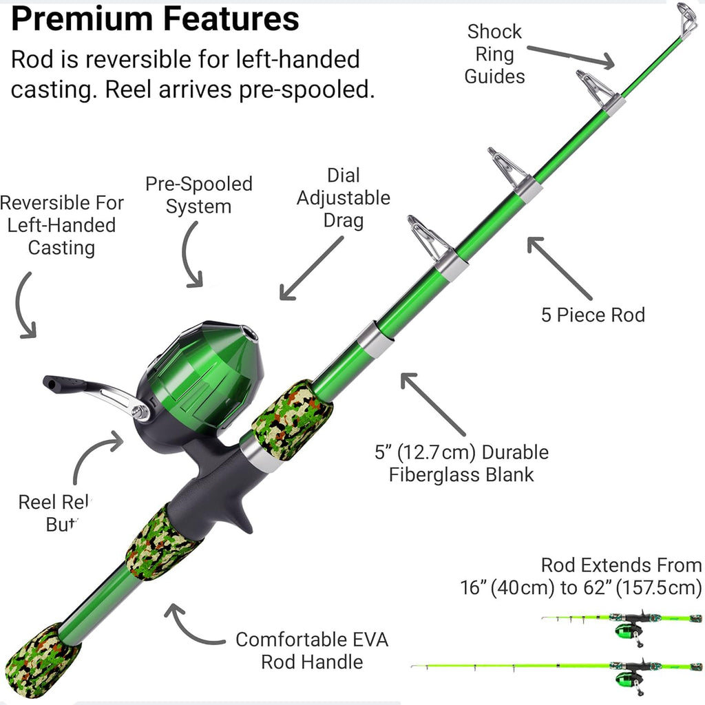 Kids - Toddler Fishing Pole & Tackle Box, Beginner Combo kit, for Ages 5-12