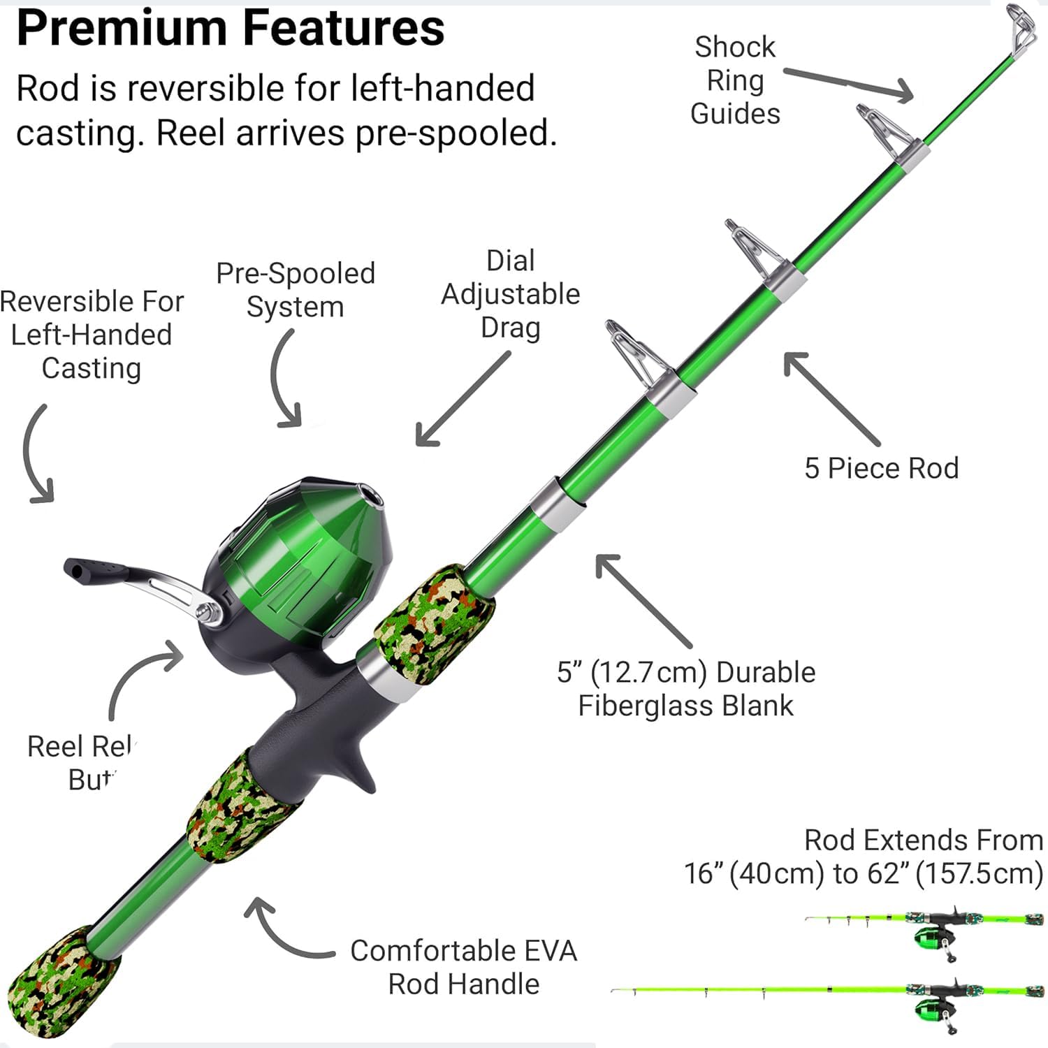 Kids - Toddler Fishing Pole & Tackle Box, Beginner Combo kit, for Ages 5-12