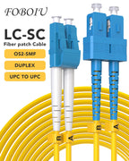 5 Pack OS2 Singlemode LC SC Fiber Patch Cable 3m/10ft, Duplex