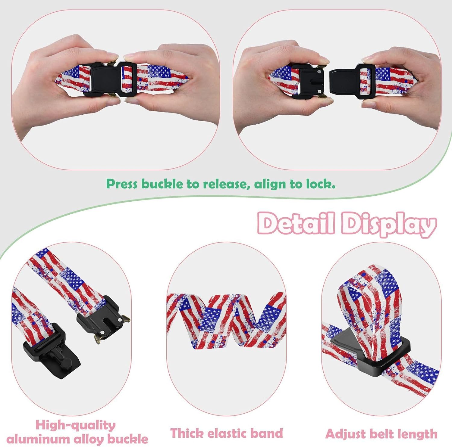 Kids Belts School Uniform Belt Premium Elastic Fabric Adjustable for 5-12 Years Old Lightweight & durables