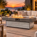 48 Inch Rectangular Outdoor Propane Gas Fire Pit Table, 50,000 BTU