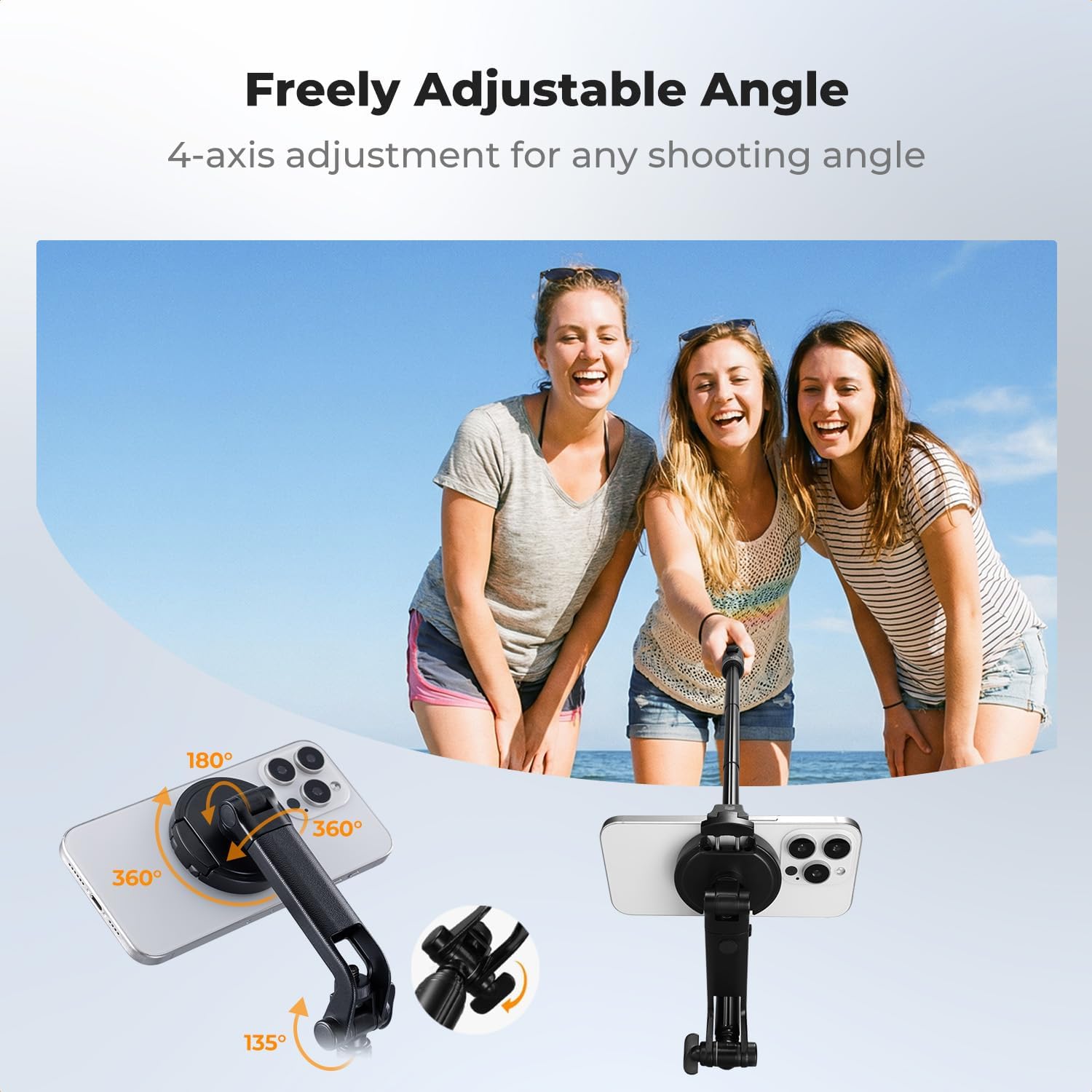 72" Selfie Stick for iPhone, Phone Tripod | Clip & Magnetic, Remote, 1s Open & Close, Compatible with iPhone 17-12