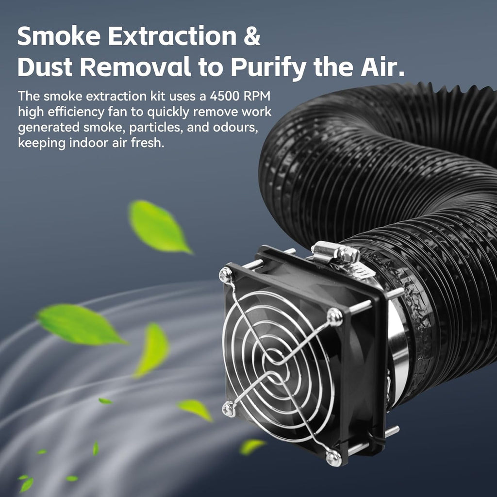 Smoke Exhaust Kit with Efficient Ventilation 4500RPM Fan and Pipe,Exhaust Smoke&Odors,Fan Fume Extraction Kit Exhaust