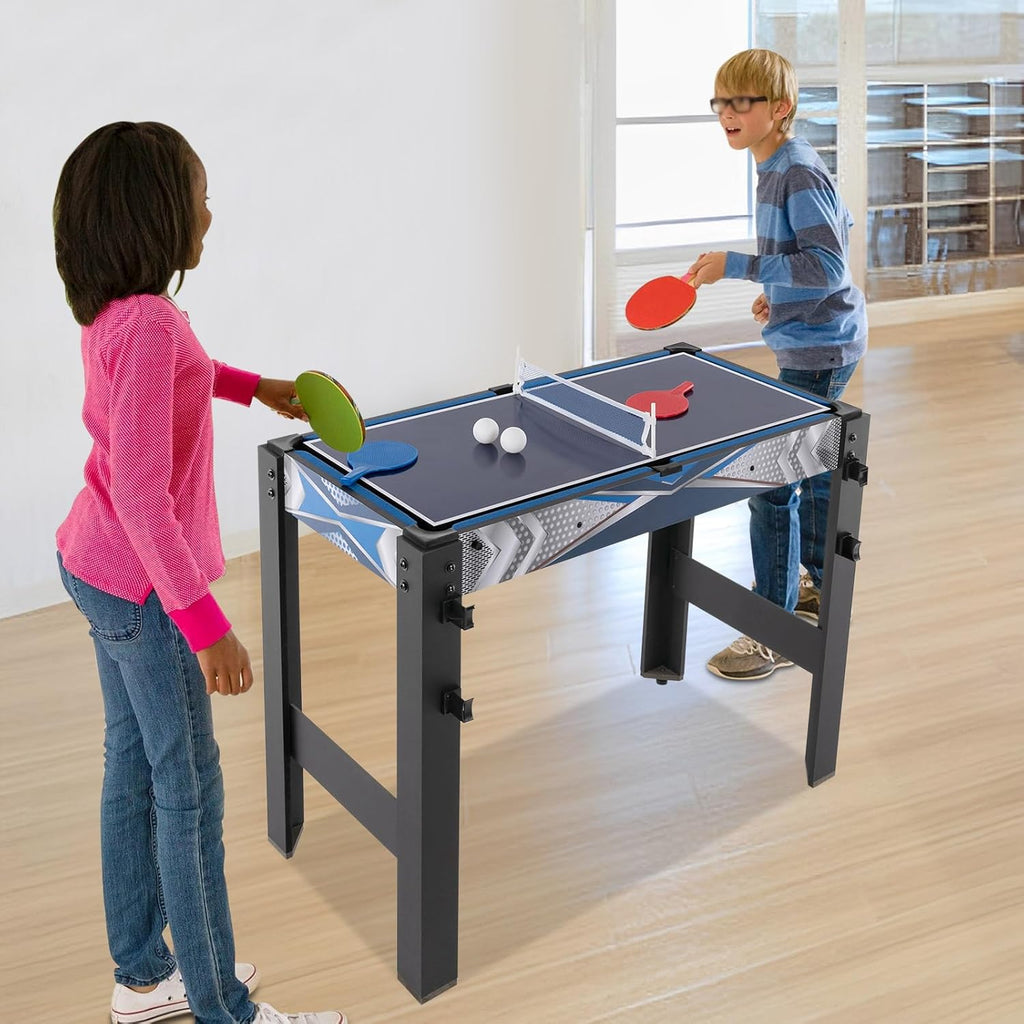5 in 1 Multi Combo Game Table, 2.4Ft H x 3Ft W Folding Multi Game Table Set with Billiards, Air Hockey, Ping