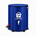 53 Gal Collapsible Rain Barrel with Spigot, Filter and Overflow Kit, Blue