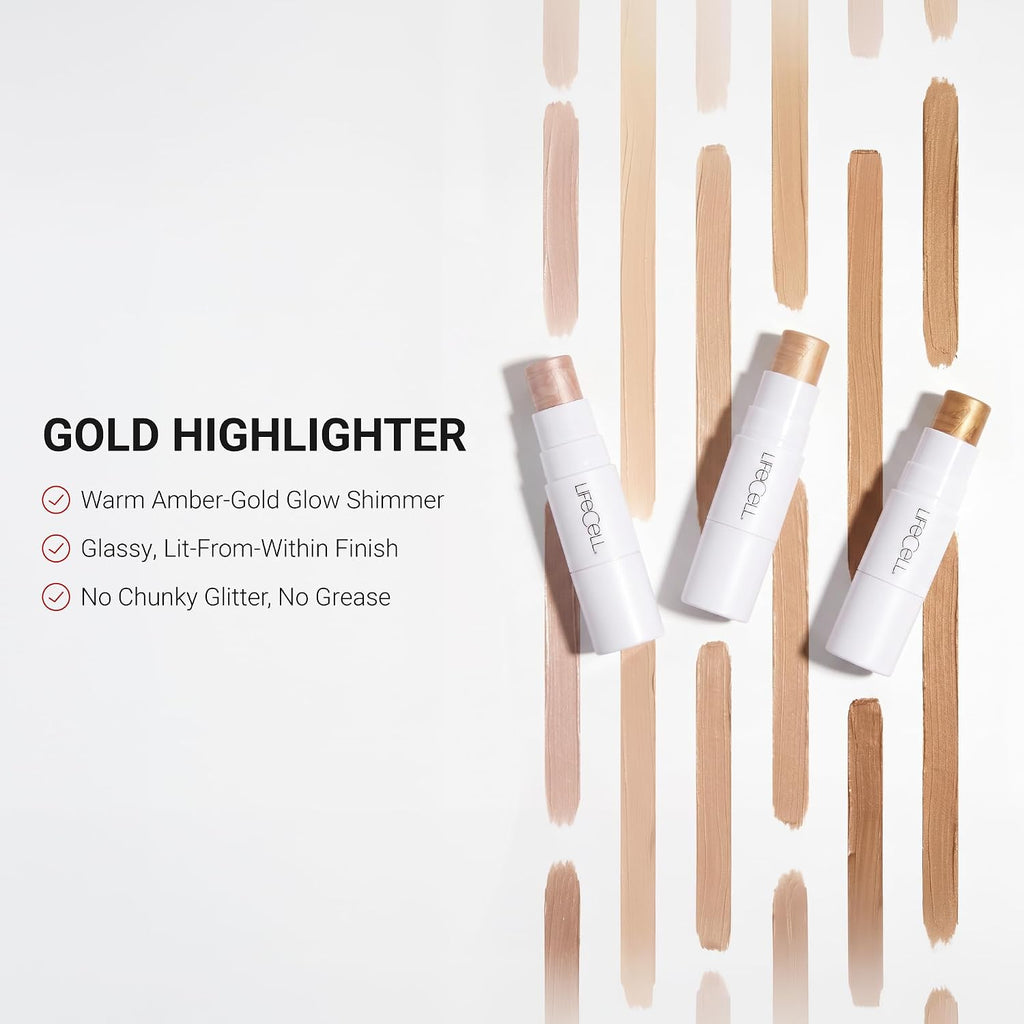 Cream Highlighter Stick, Rose - Vegan Glow, 0.25oz