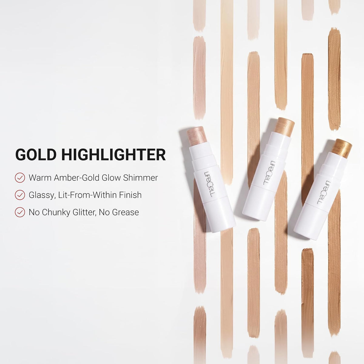 Cream Highlighter Stick, Rose - Vegan Glow, 0.25oz