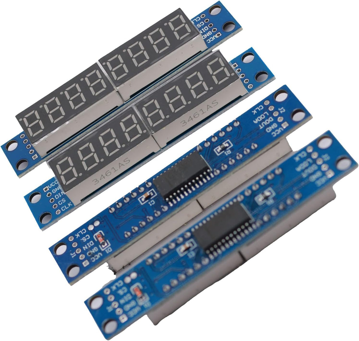 DEVMO 4pcs 8-Digit 7 Segment Module MAX7219 8 Bit Digital Segment Tube LED Display Module Supports Cascade Eight Bit Serial 3 IO Ports Compatible with Ar-duino MCU/51/AVR/STM32
