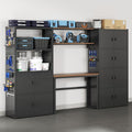 117"L 3-in-1 Modular Garage Storage Cabinet with Workbench