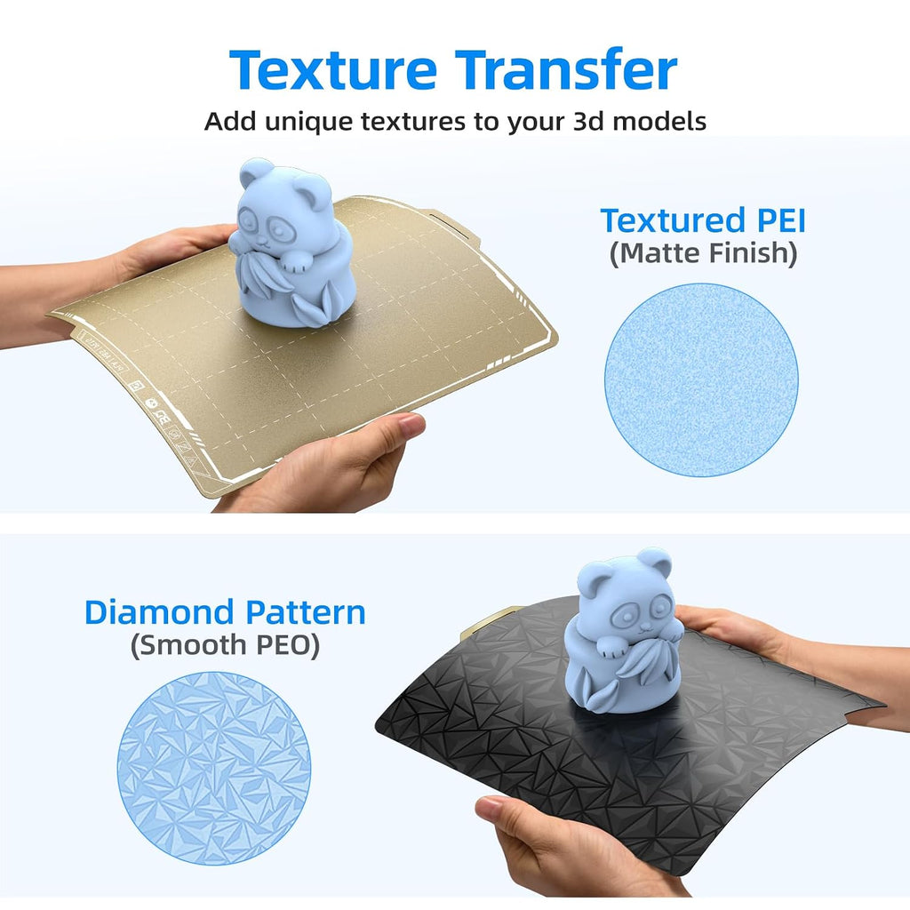 Designer Series Smooth PEO+Textured PEI Build Plate for Bambu-Lab P1P P1S P2S X2D X1C X1E A1 257x257mm, Double Sided