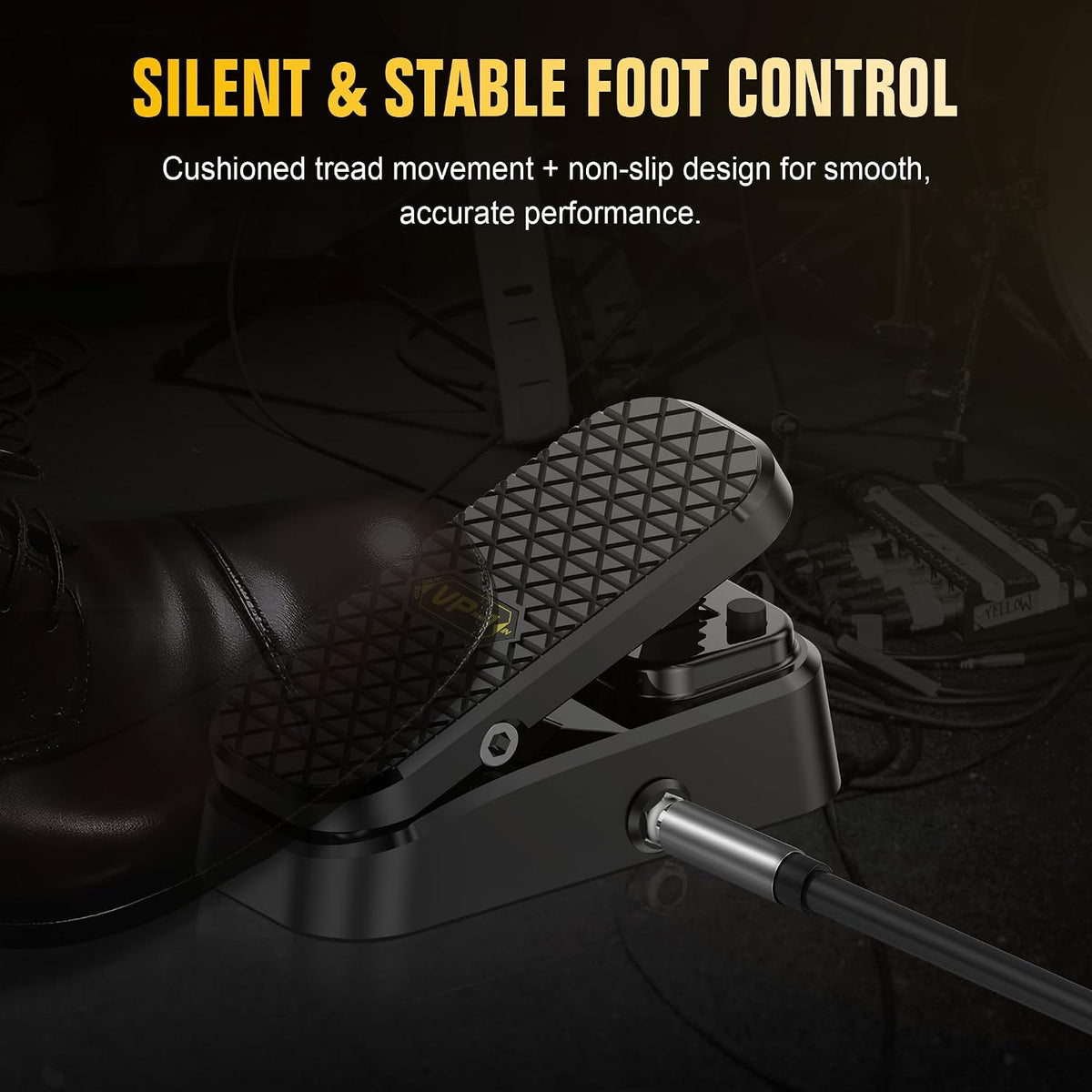 Volume & Expression Pedal for Electric Guitar, Dual-Function Passive Foot Controller, No Power Required, Silent