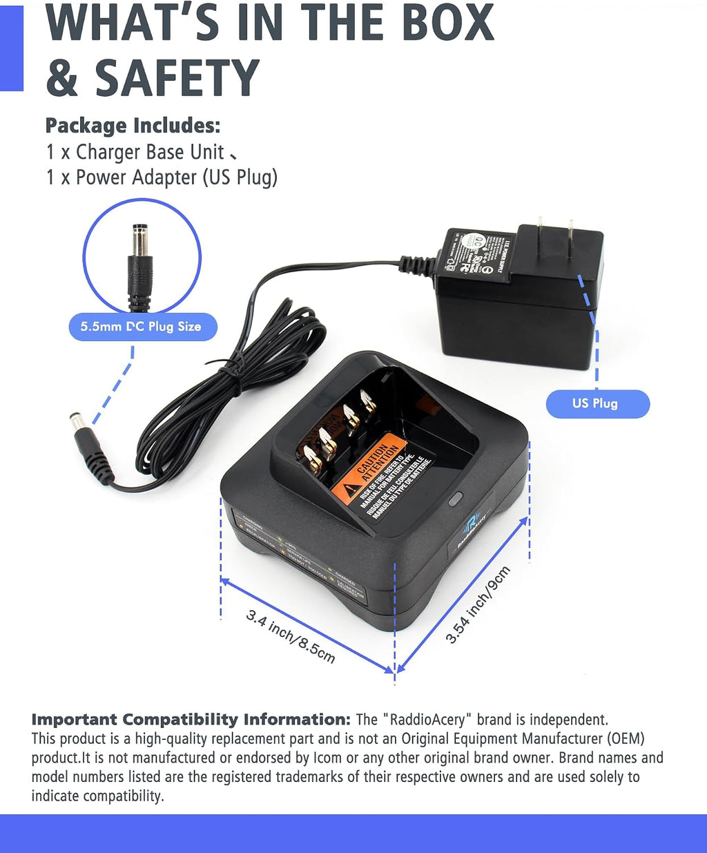 Replacement for PMPN4527 PMPN4576 Rapid Two Way Radio Charger Compatible with Motorola XPR3500e XPR7550e APX4000 R7 &