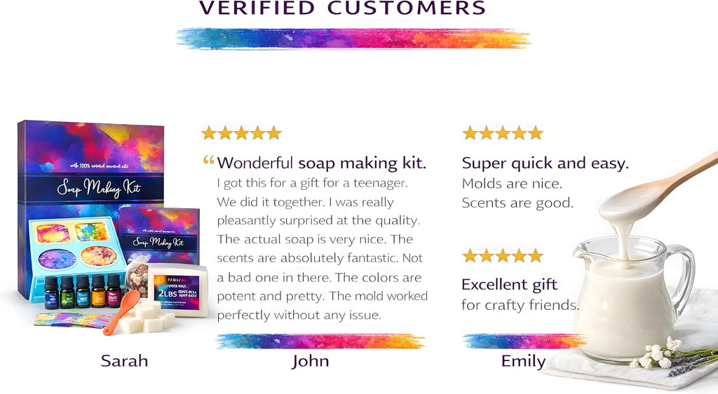 Soap Making Kit for Adults, Make Your Own Soap with Melt & Pour - DIY | Gentle soap supplies 6 Essential Oils