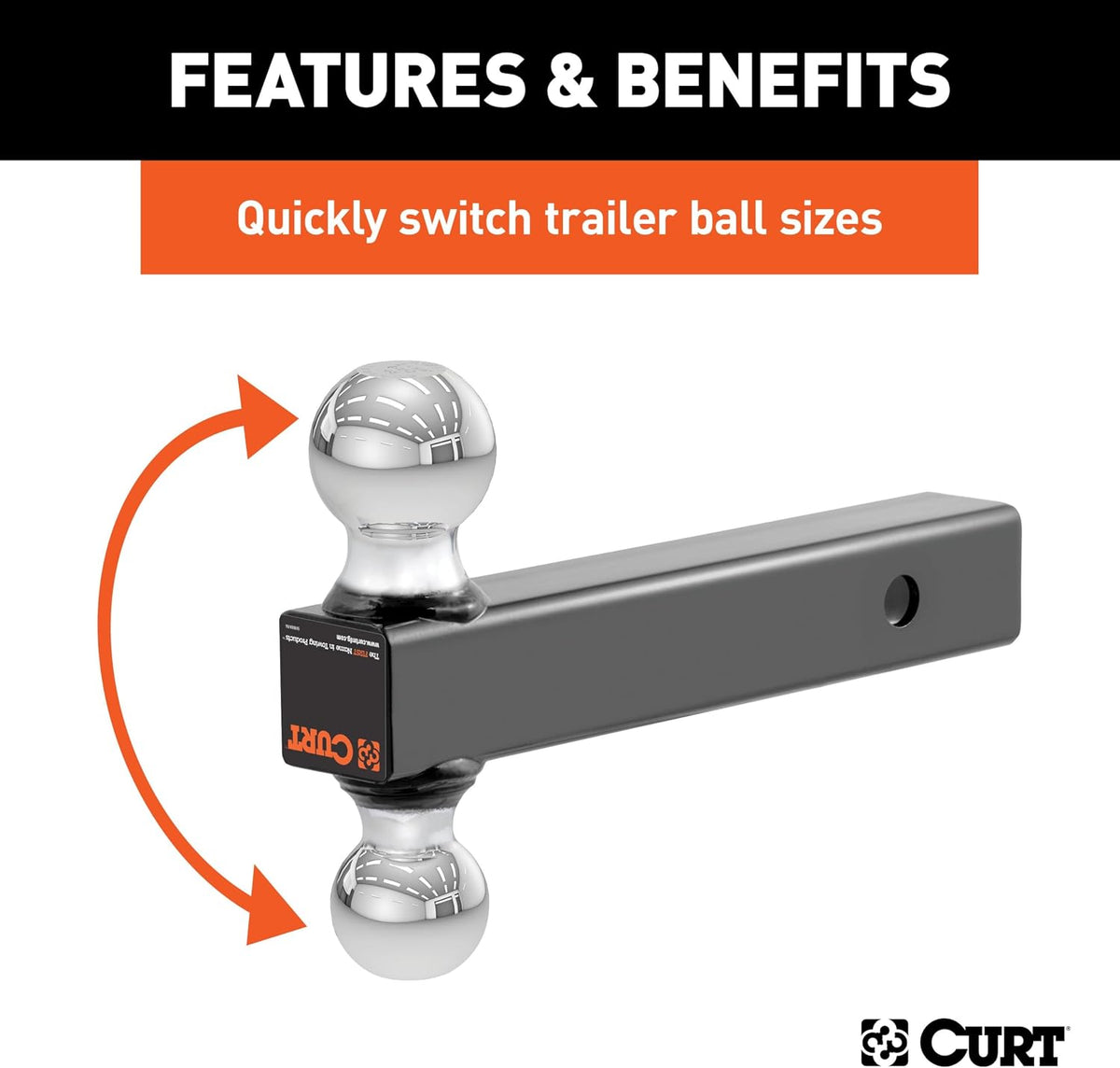 45002 Multi Ball Mount fits 2" or 2-5/16" Couplers | Mounts on Trailer Hitches with a 2" x 2" Receiver Tube Opening |
