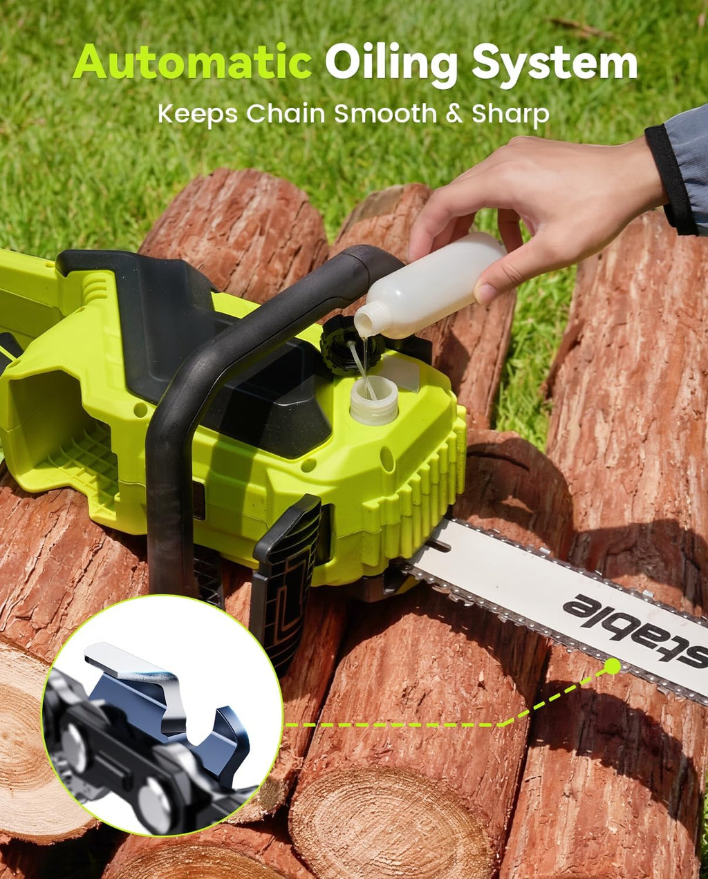 16 Inch Electric Chainsaw Cordless, 2000W Brushless Chainsaw, 4.0Ah Battery & Fast Charger, 40V Electric Chain Saws