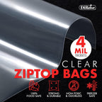 Reclosable Poly Zip Top Bags - 6" x 8" (1000 Count), 4 Mil - Resealable Plastic with Zipper - Clear Bags for Snacks