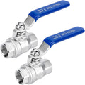 1/2 inch Ball Valve 2 Pack Full Port Female NPT Thread Shut Off Valve