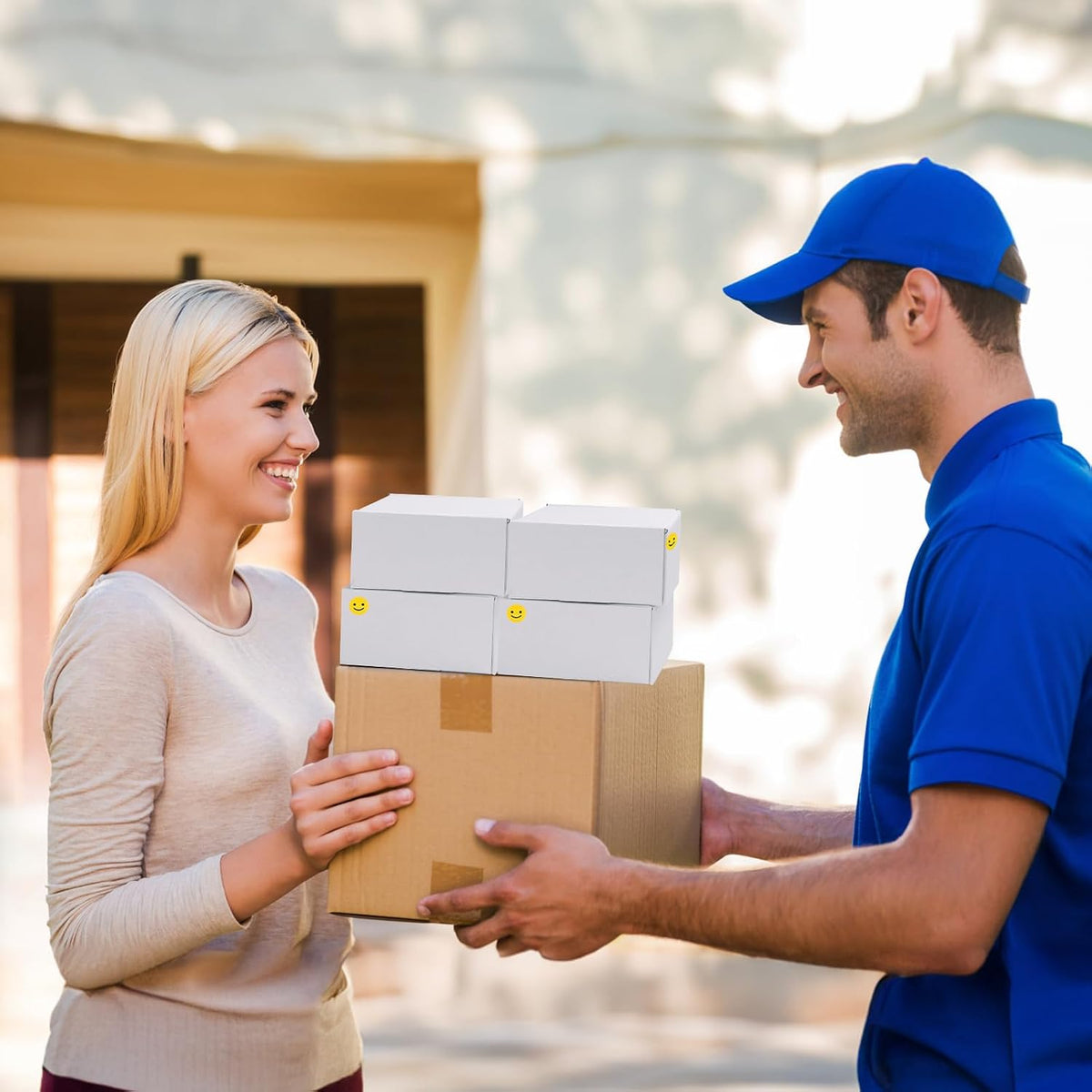 8x6x3 Inches Shipping Boxes Set of 25, White Small Corrugated Cardboard Box, Mailer Boxes for Packing Small Business