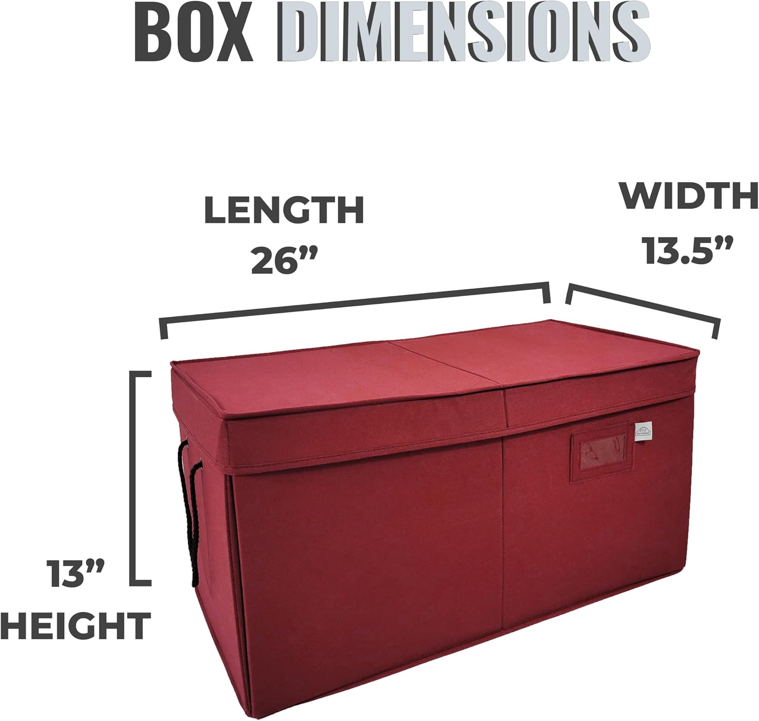Christmas Ornament Storage Box, Adjustable Acid-Free Dividers | Holds 54 – 4 Inch Ornaments (SB-40042-VT)