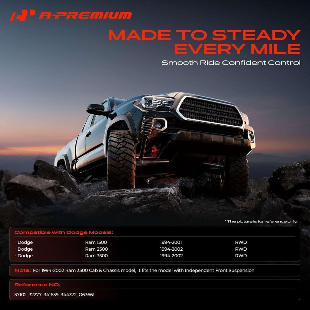 A-Premium Front Shock Absorbers, Set of 2 - Compatible with Dodge