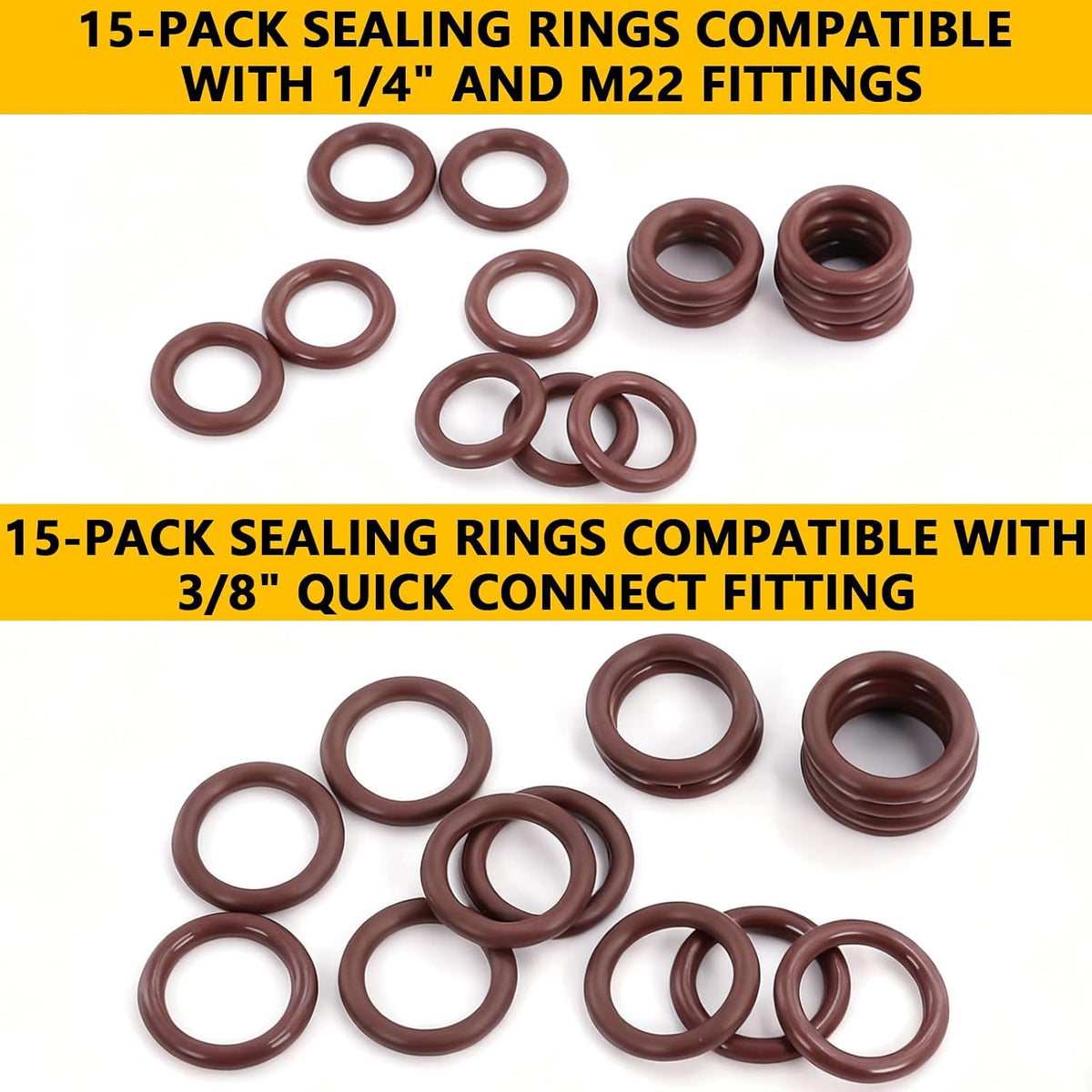 30 Pcs Viton Pressure Washer O-Rings for 1/4" & 3/8" Quick Connect