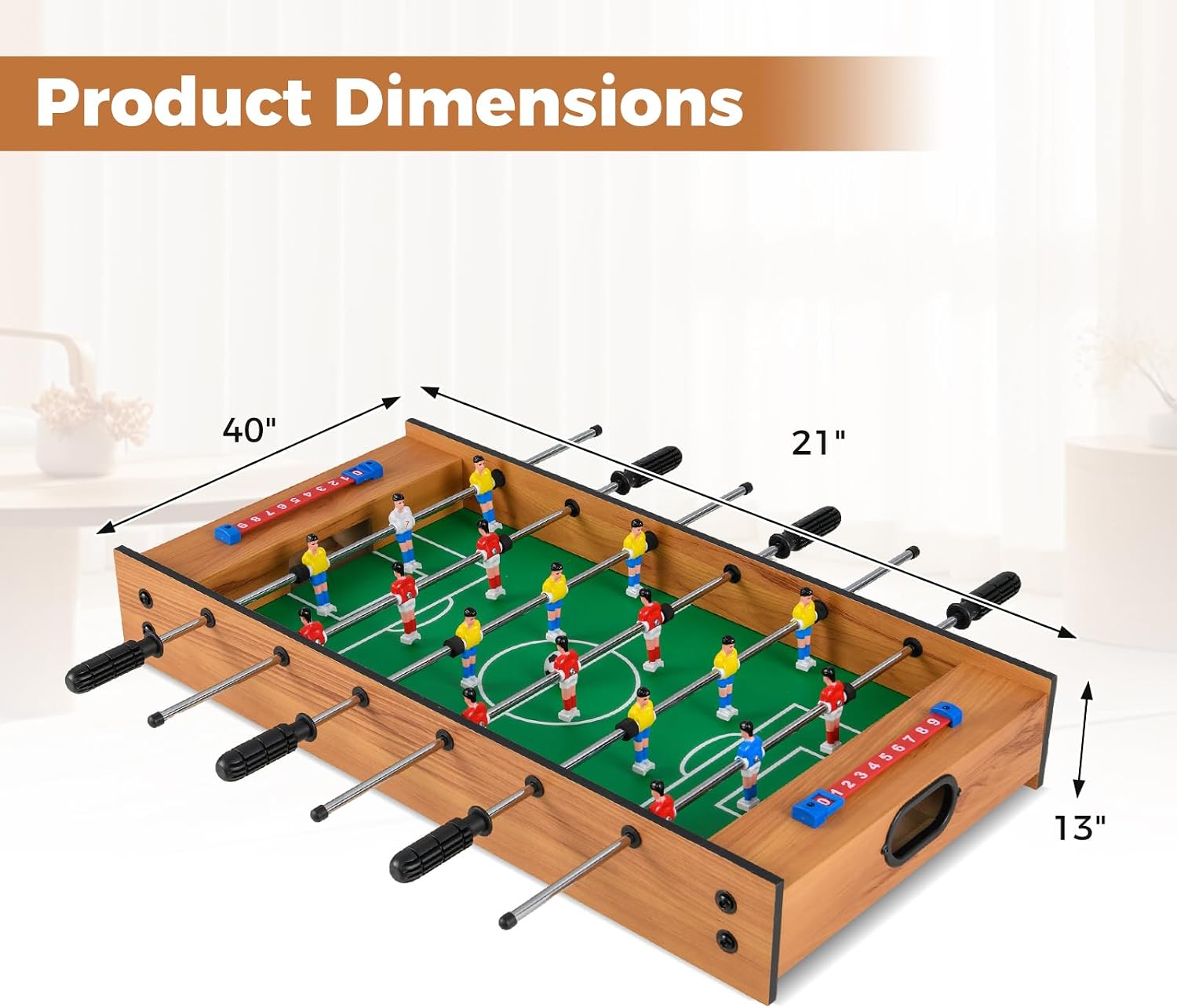 2 in 1 Multi Game Table, Tabletop Foosball Table & Hockey, Combo Game Table Set with Complete Accessories for Kids &