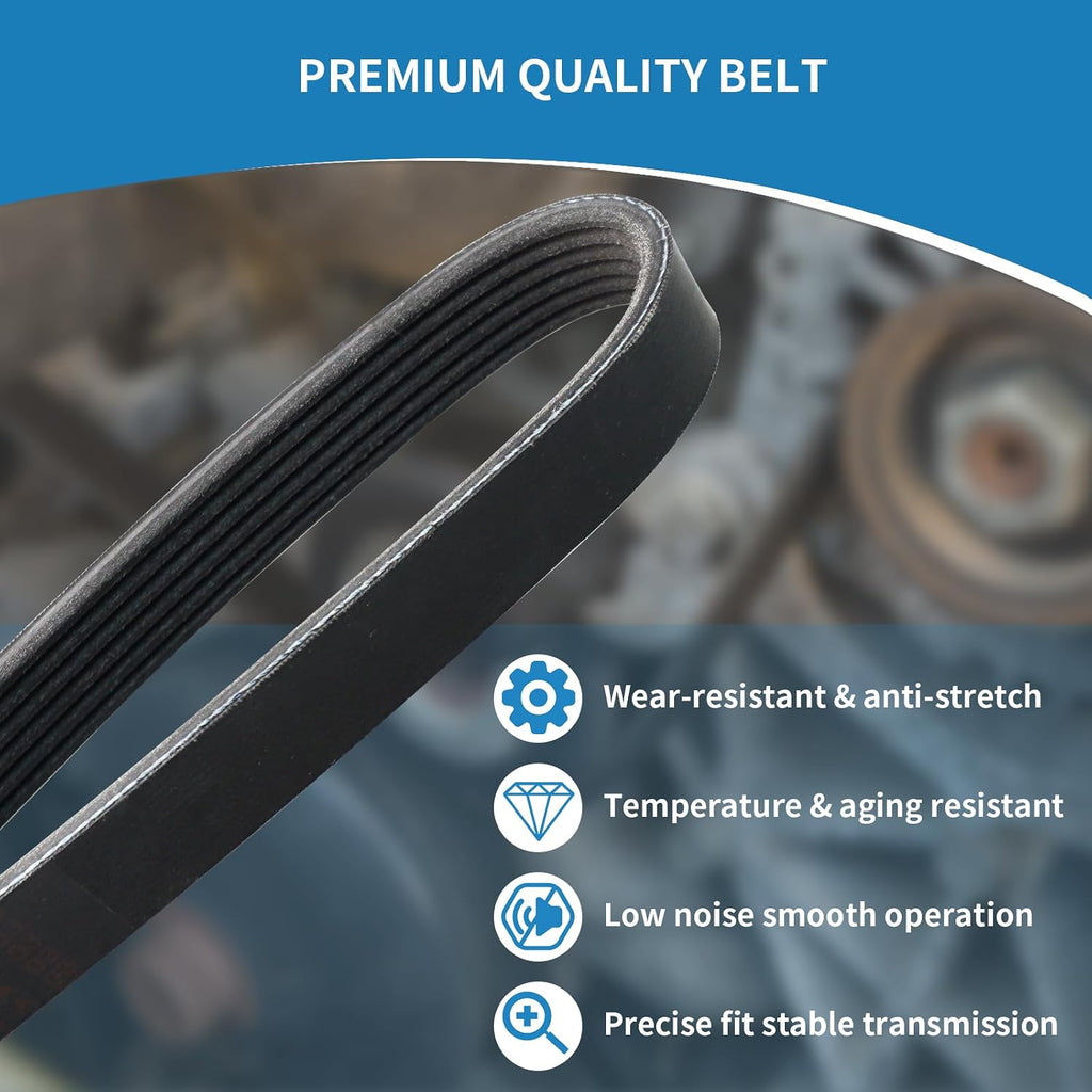6PK1955 Engine Belt Tensioner Serpentine Belt Drive Idler Pulley Kit