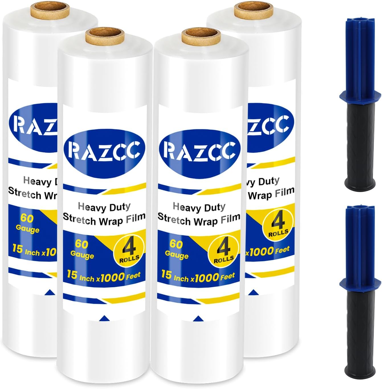 Stretch Film, RAZCC Stretch Wrap Industrial Strength, Shrink Wrap for Pallet Wrap, Heavy Duty Clear Plastic Wrap with