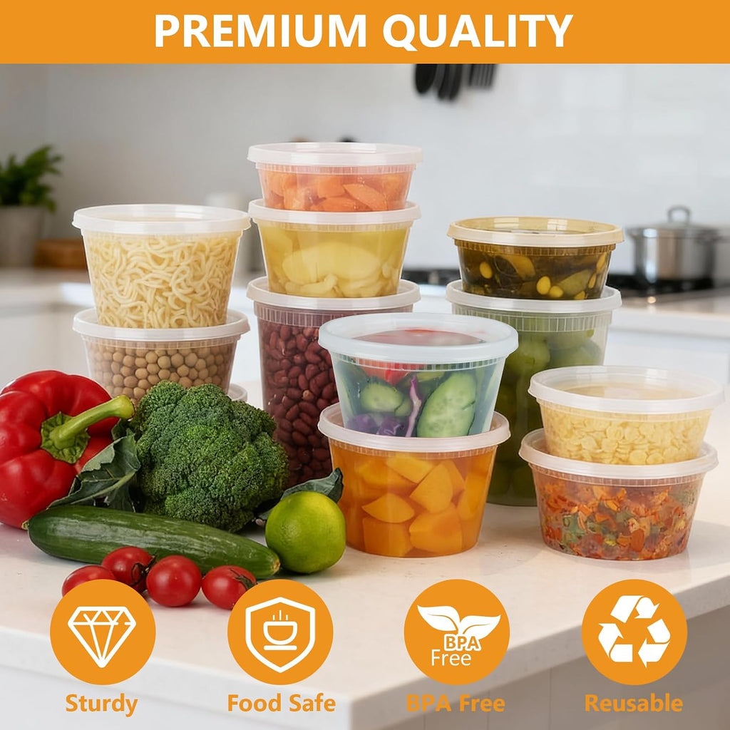72 Sets (144-Piece) Deli Containers with Lids, 32oz X 72 Set Each
