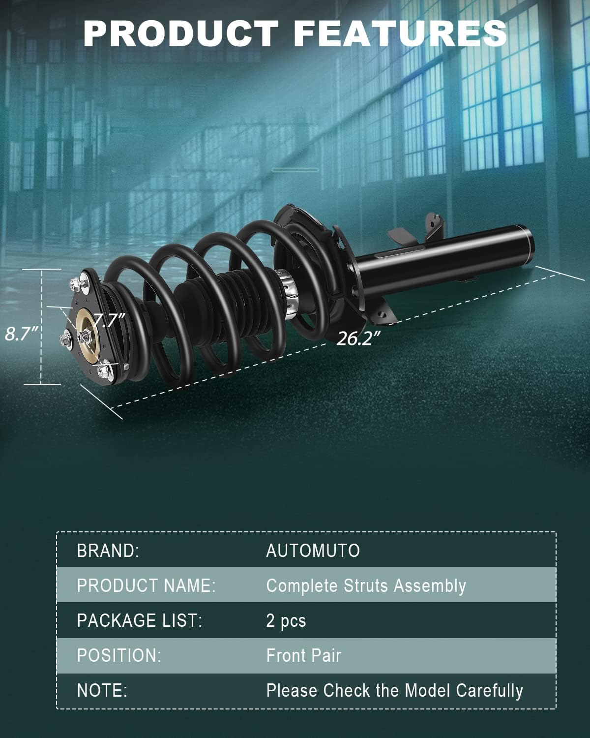 AUTOMUTO Front Strut Spring Assembly Fit for Ford Escape 2014-2019