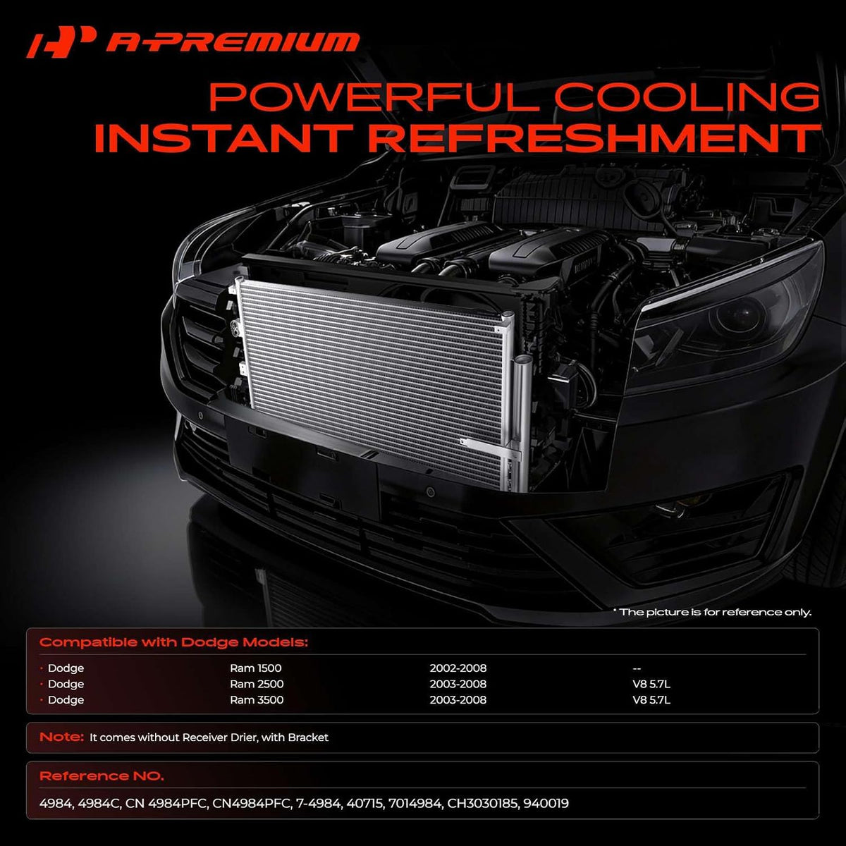 A-Premium Air Conditioning Condenser Compatible with Dodge