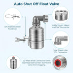 3 Pack Float Valve 1/2" to 3/4'' Auto Shut off Water Level Control Valve