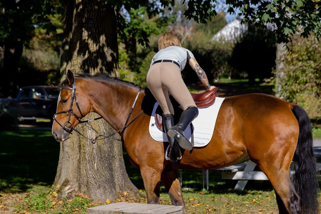 Ella Women's Riding Breeches - Leather Knee Patch Schooling Pants