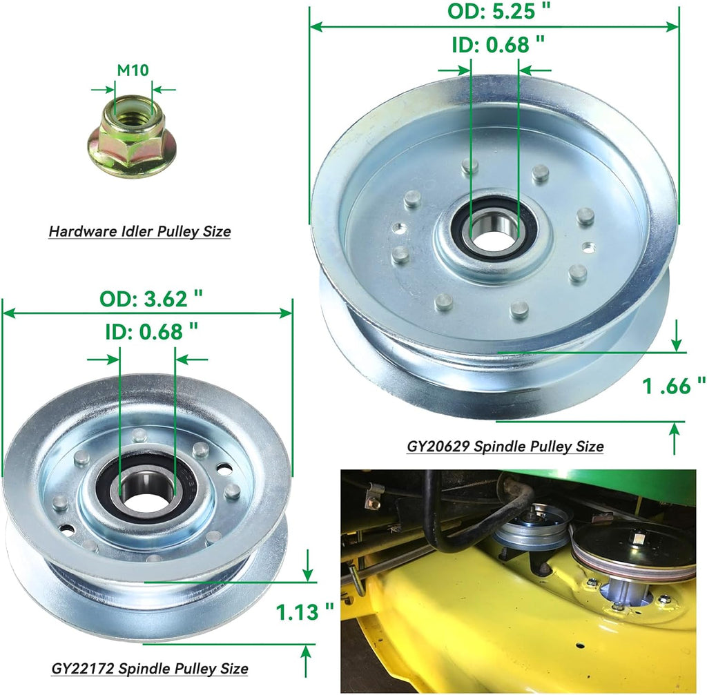 2 Pcs GY21098 Spindle Assembly for John Deere D105 D110 D130 Decks