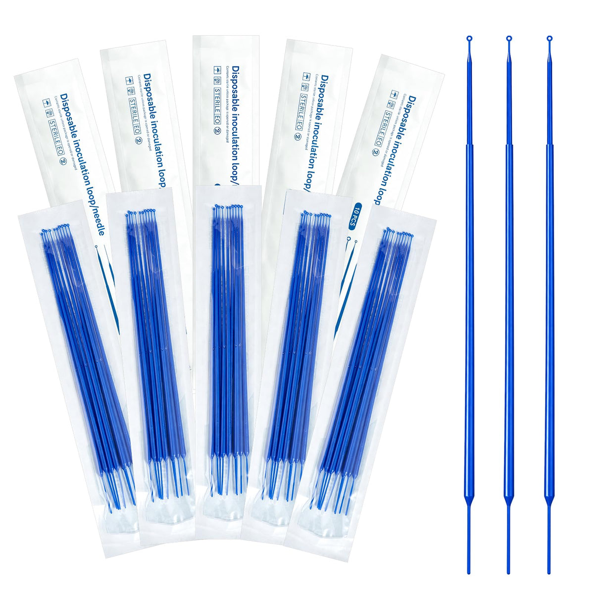 1μl Sterile Inoculating Loop and Needle Combo, 10pcs/Pack, 200pcs
