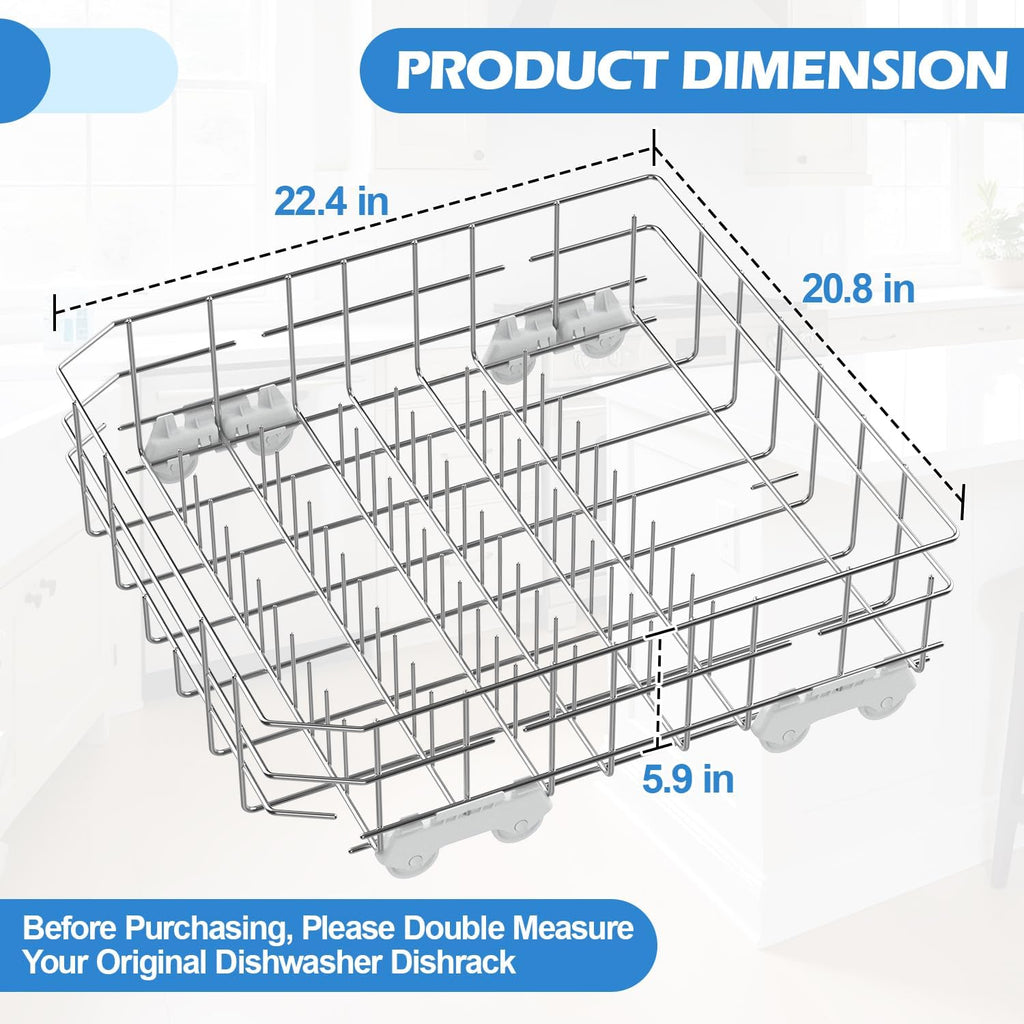 W11498446 Lower Dishrack Assembly for Whirlpool Dishwasher Rack Replacement