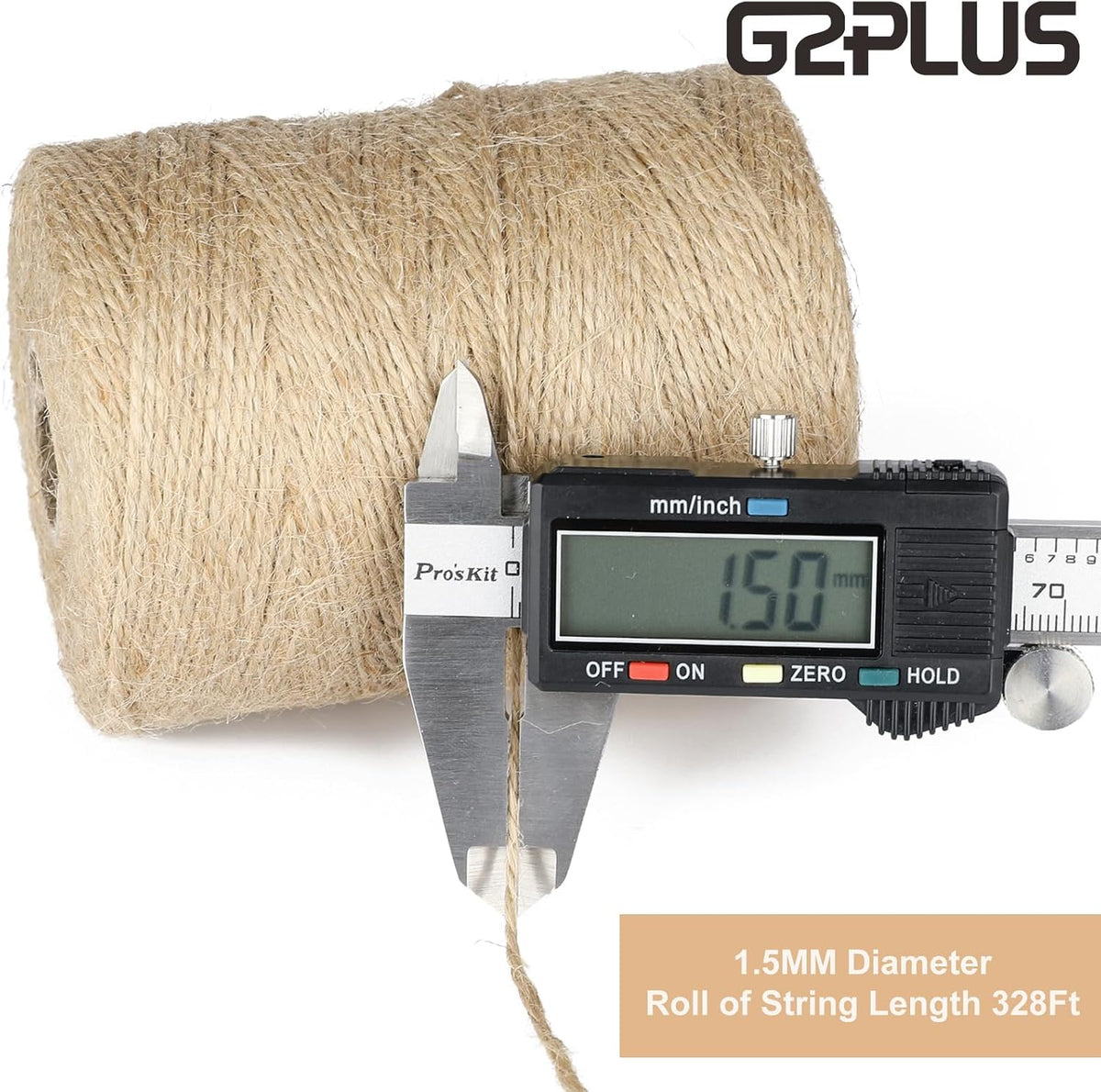 Natural Jute Twine 1.5MM, 984 Feet Gift Wrapping Twine String