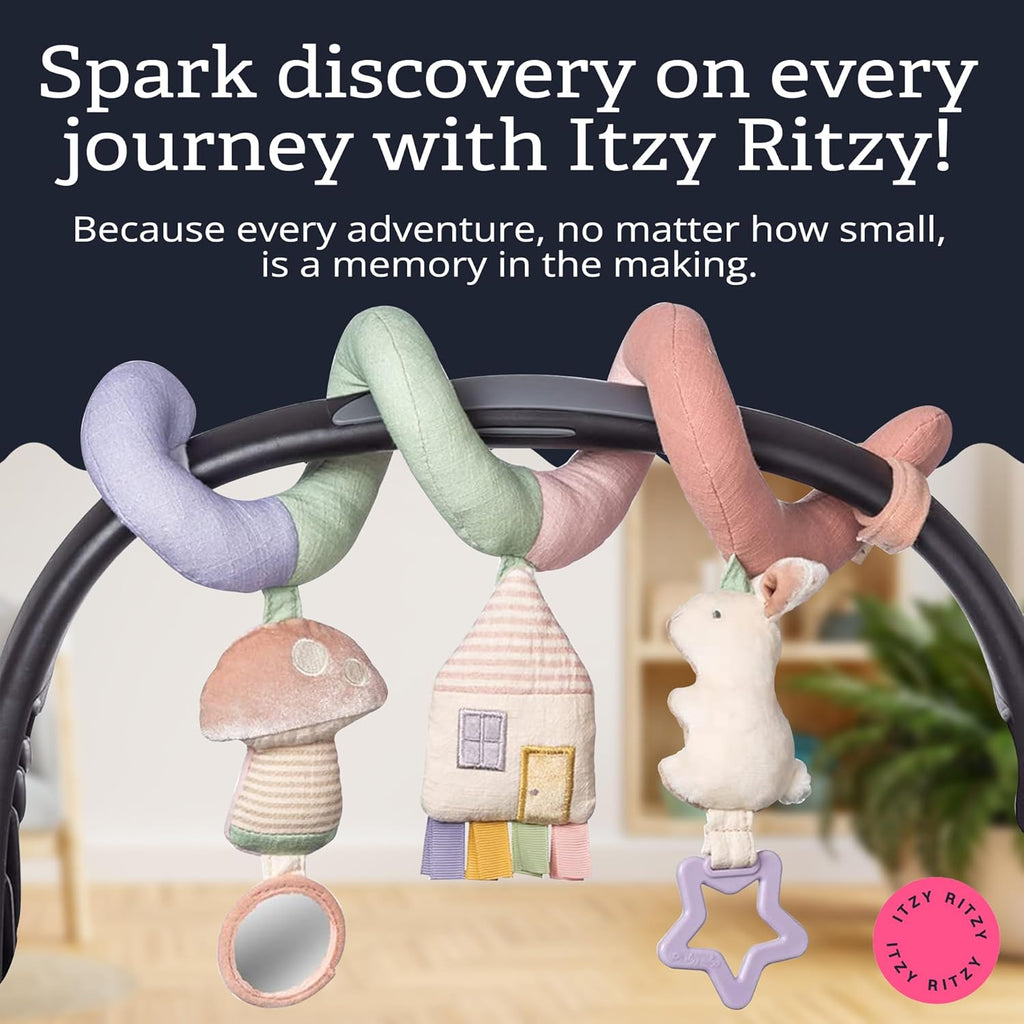 Itzy Ritzy Spiral Car Seat & Stroller Activity Toy - Stroller & Car Seat Toys for Ages 0 Months and Up - Hanging Toys