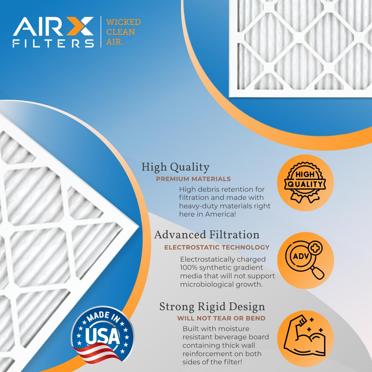 14x24x1 Furnace AC Filter MERV 11 Allergy 4-Pack