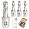 S&F STEAD & FAST Annular Cutter Set 4 Pcs, 7/16" x 1" DOC, Mag Drill Bits