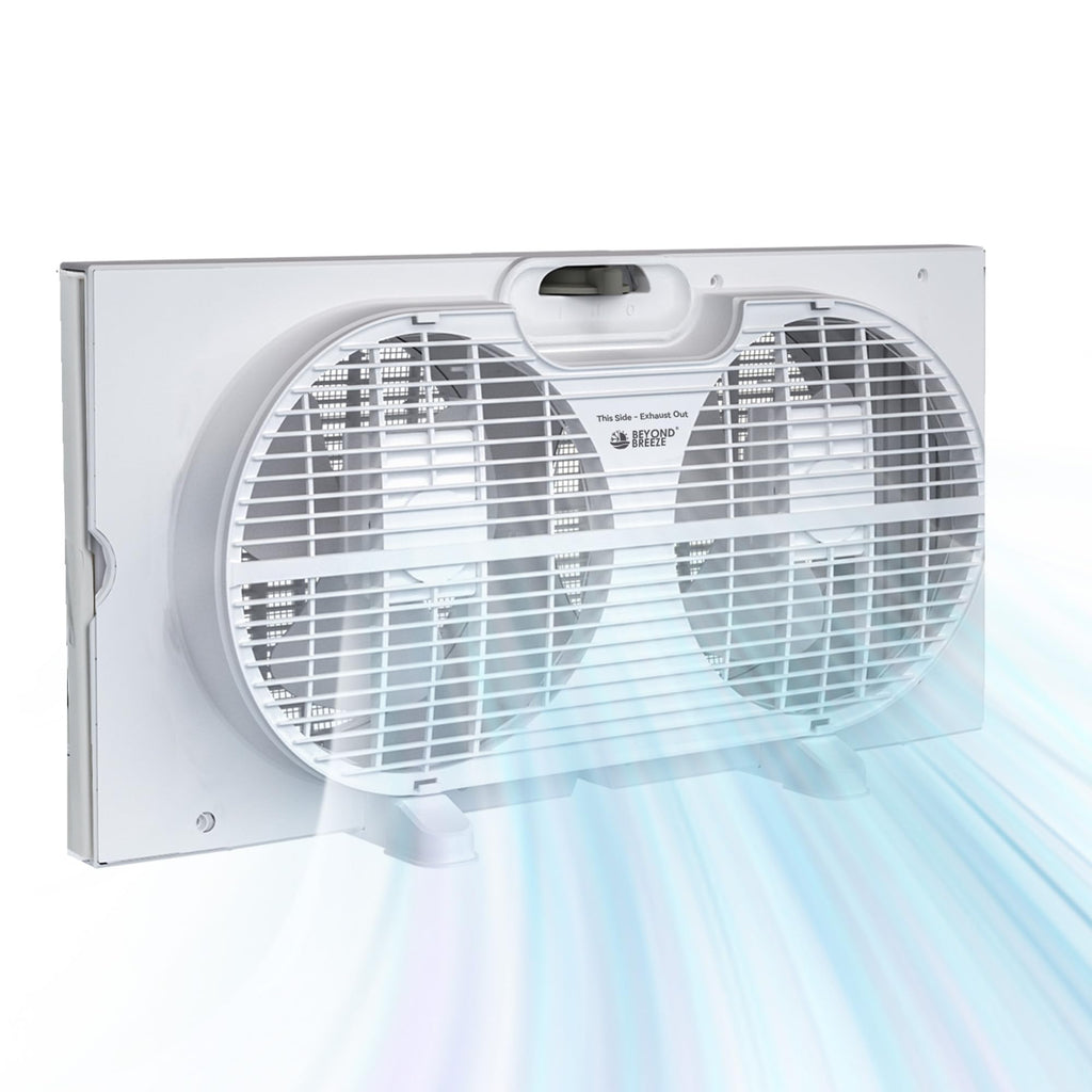 9" Twin Window Fan, 2-Speed Expandable Dual Window Fan Manual Controls