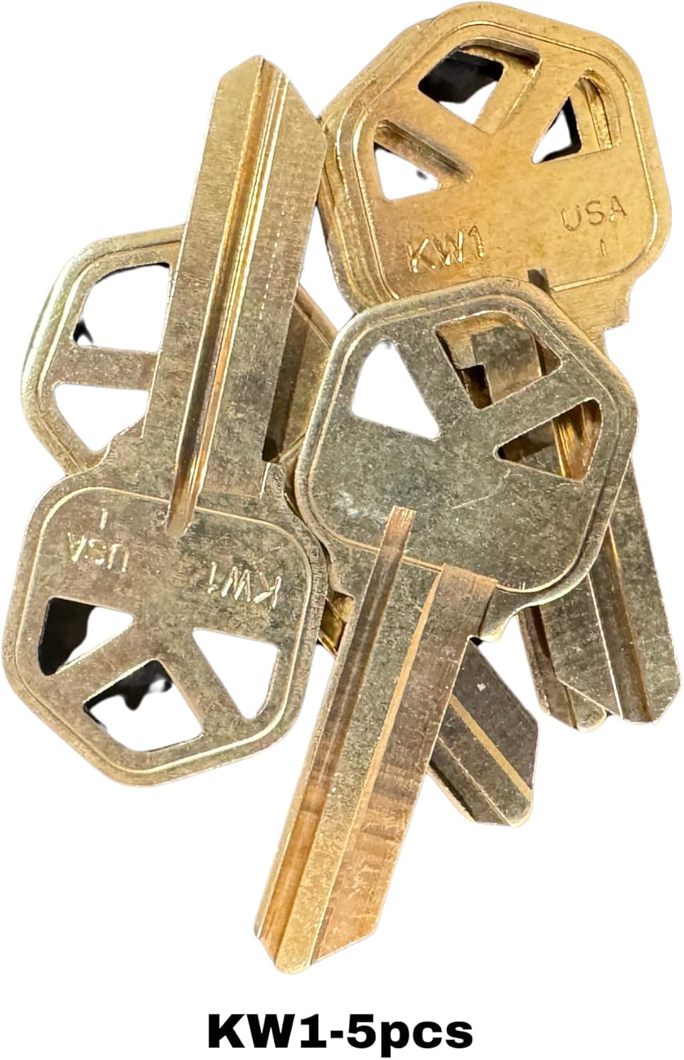 5-Pack KW1 Key Blanks – Compatible with Kwikset Residential Locks – Replacement Keys